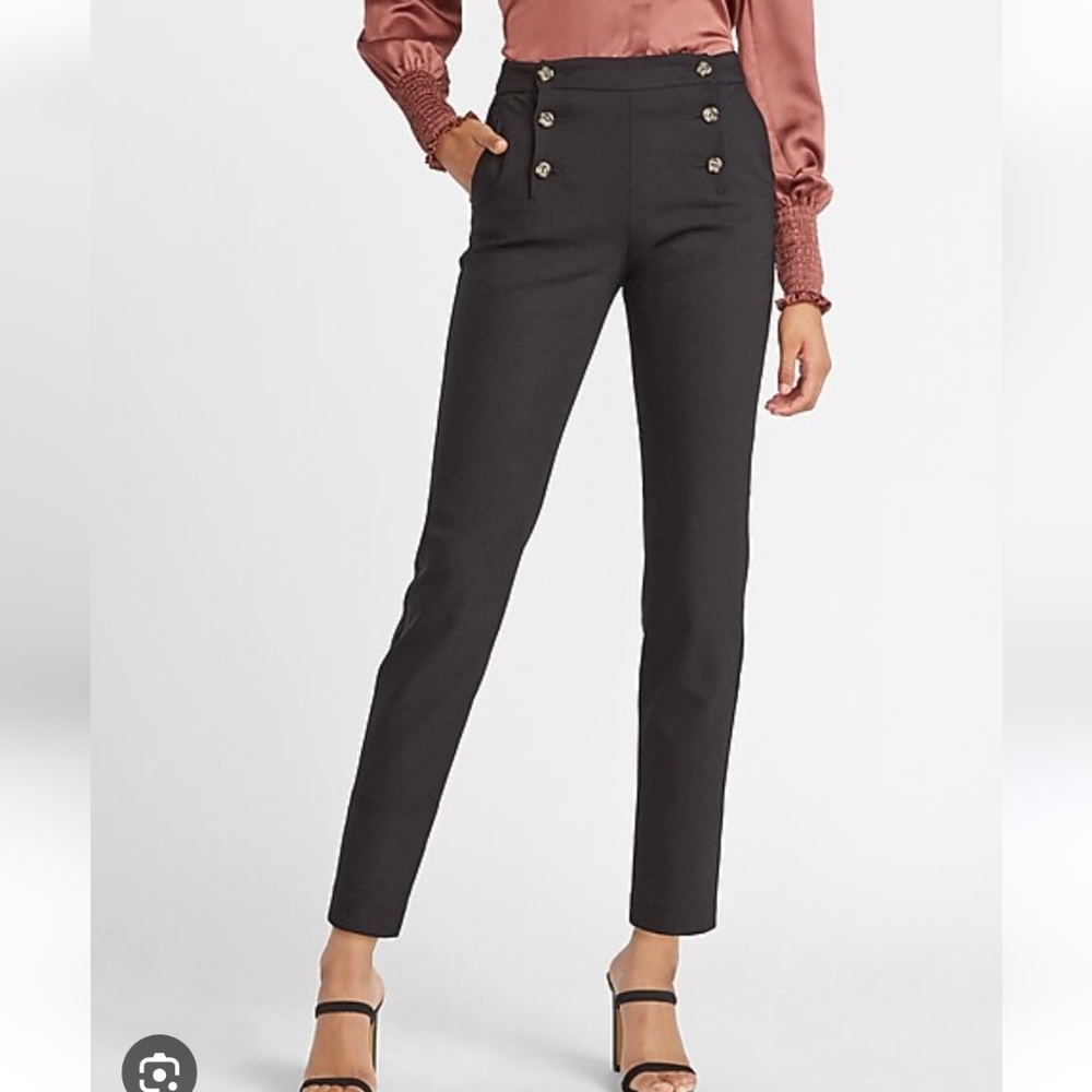Express Side Button Ankle Pant